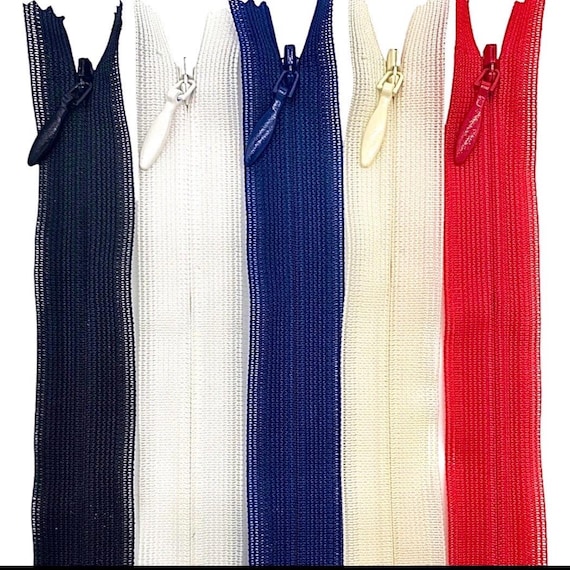 Nahtverdeckter  Reißverschluss, YKK Reißverschluss Zipper, Hohe Qualität, von 2cm bis 70 cm, unteilbar Verdeckterreißverschuluss ,