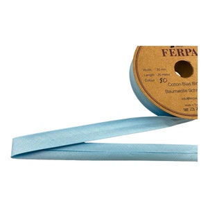 Binding tape, edge tape, bias tape 2 cm wide, lengths in 5 meters very soft 100% cotton, various colors High quality image 2