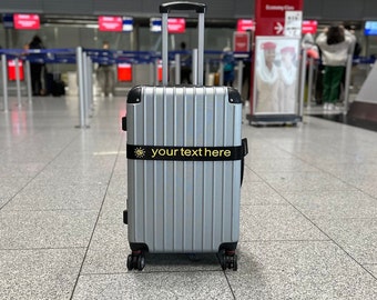 Personalisierter Kofferband bestickter Gepäckgurt Koffergurt Personalized luggage strap individuell verstellbar sicher, Geschenkidee, Gift