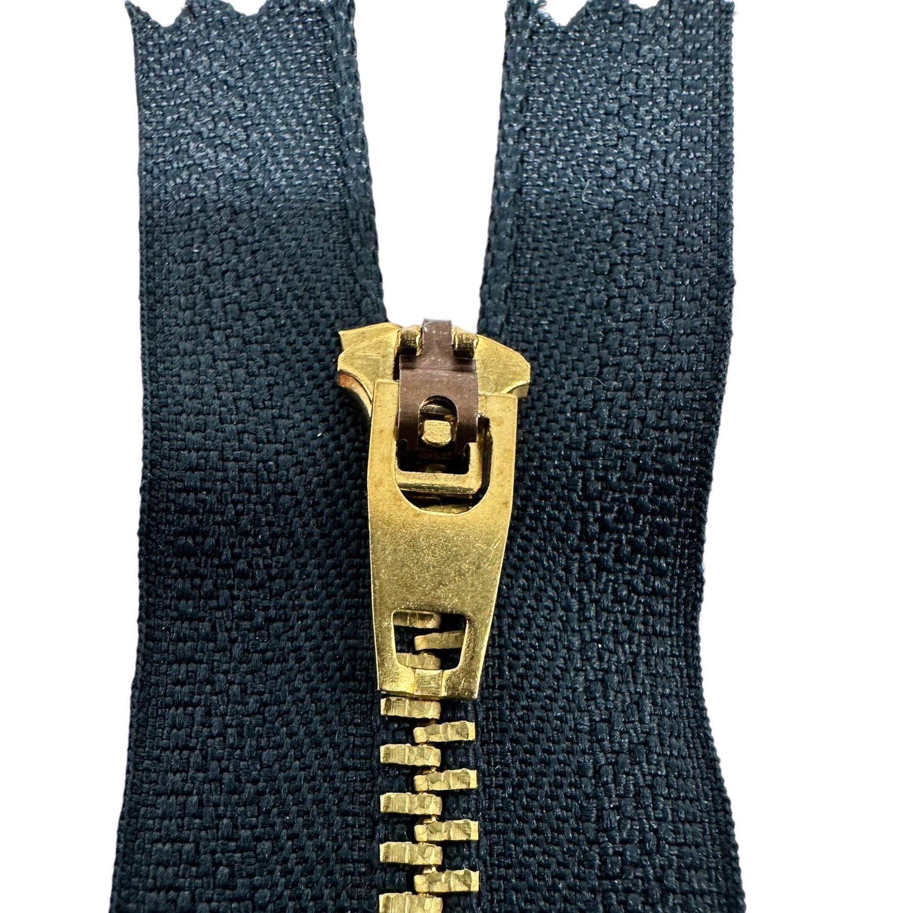 Metal zipper in black Zipper fermeture éclair Zipper, length 12 cm, 16 cm, 18 cm, Not divisible