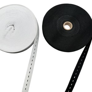 Bande élastique avec boutonnière, élastique, caoutchouc perforé, noir ou blanc largeur : 2 cm, longueur 3 m et 5 m image 7