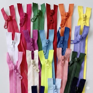 Reißverschluss 4cm bis 80cm Plastik Kunststoff Grobe Zähne Zippern teilbar Nähzubehör für Jacken Hosen Röcke Kleider Leder Reißverschluss