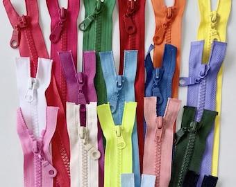 Reißverschluss 4cm bis 80cm Plastik Kunststoff Grobe Zähne Zippern teilbar Nähzubehör für Jacken Hosen Röcke Kleider Leder Reißverschluss