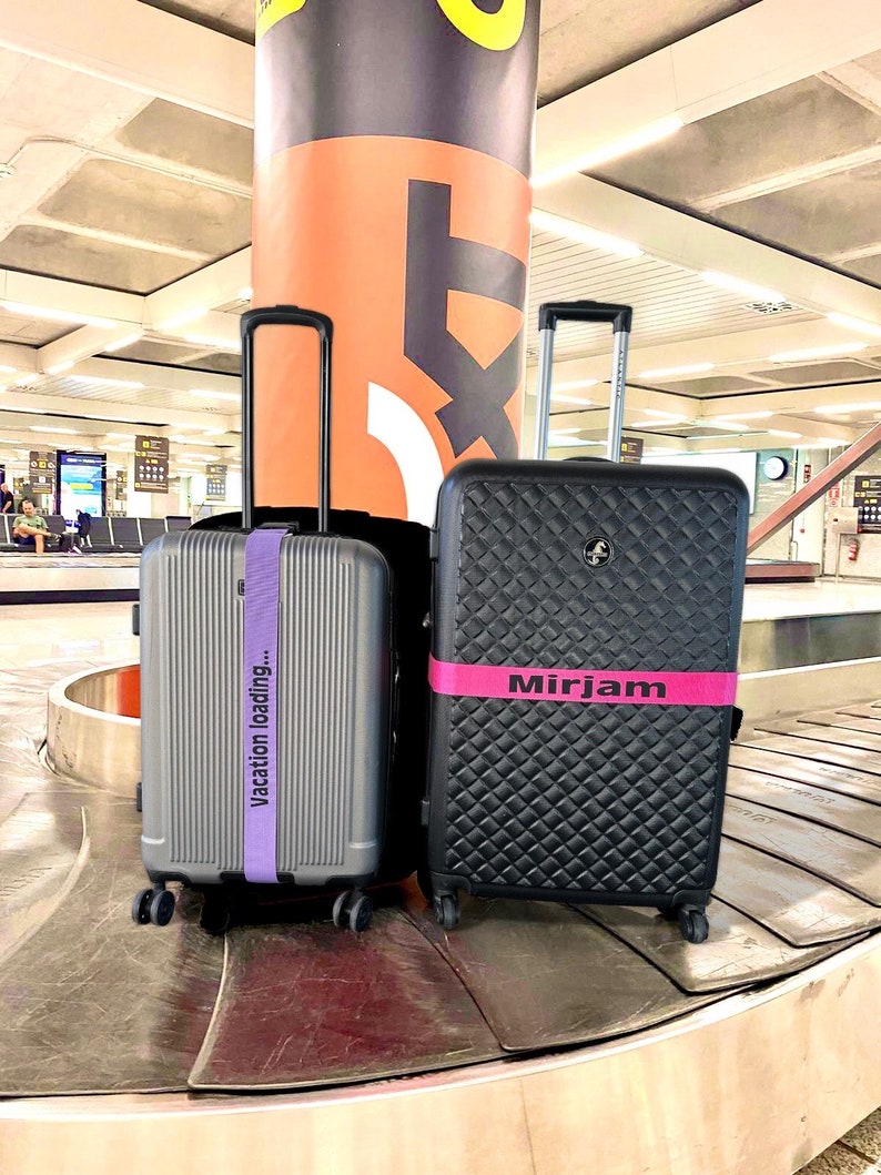 Personalisierter Kofferband Koffergurt bedruckter Gepäckgurt Personalized luggage strap individuell verstellbar sicher, Geschenkidee, Gift Bild 3
