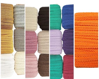 Trimmings, braid, 14 mm wide, 3 meters or 5 meters, upholstery trim, braided gimp trim, fringed trim, upholstery trim