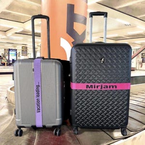 Alça de bagagem personalizada, alça de mala de viagem atraente com nome ajustável individualmente, ideia de presente para viagem de férias, presente de aniversário