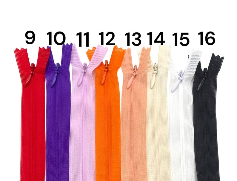 Nahtverdeckter Reißverschluss, Indivuduelle Länge, Reißverschluss, Zipper unteilbar von 2 cm bis 60 cm, für Kleider, Röcken, Kissen, u.v.m Bild 6