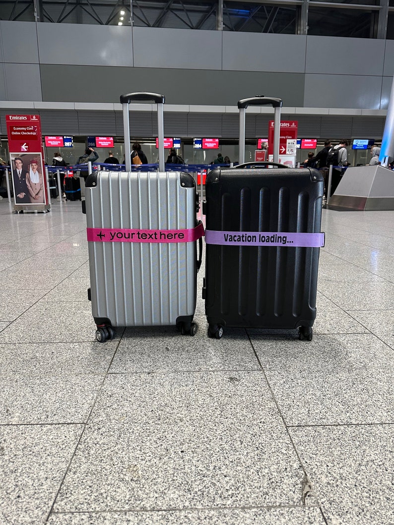 Personalisierter Kofferband, bestickter oder bedruckter Gepäckgurt Personalized luggage strap individuell verstellbar sicher, Geschenkidee Bild 2