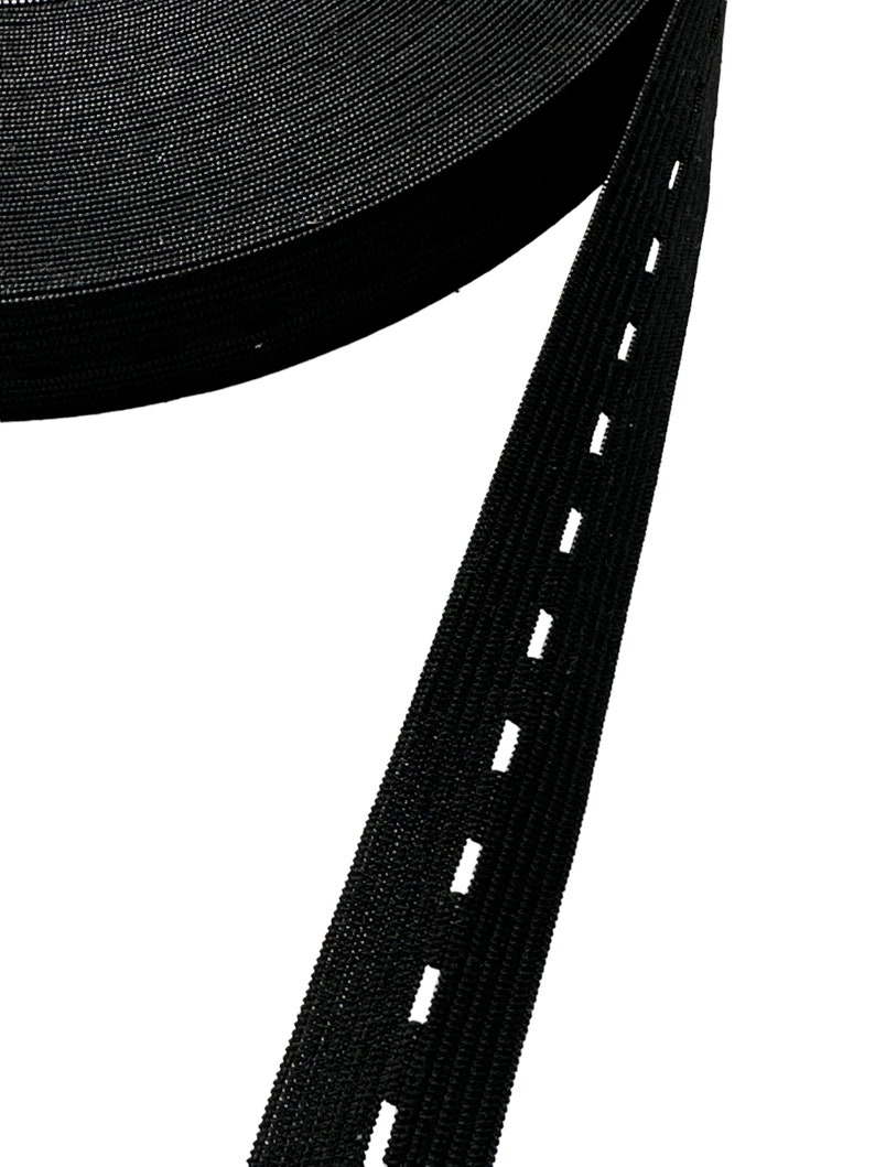 Bande élastique avec boutonnière, élastique, caoutchouc perforé, noir ou blanc largeur : 2 cm, longueur 3 m et 5 m image 9