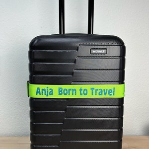 Personalisierter Kofferband, bestickter oder bedruckter Gepäckgurt, Personalized luggage strap, individuell verstellbar sicher, Geschenkidee Bild 5