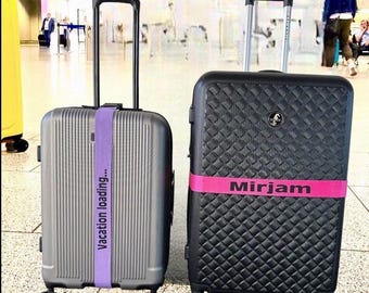 Personalized luggage straps, individually adjustable, printed or embroidered, Gift, Travel, Holiday