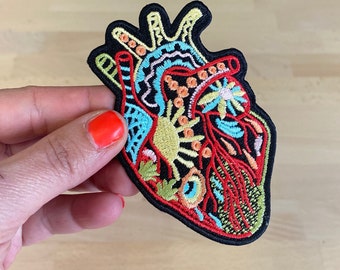 Patch, iron-on motif, iron-on image, iron-on application, patch, anatomical heart