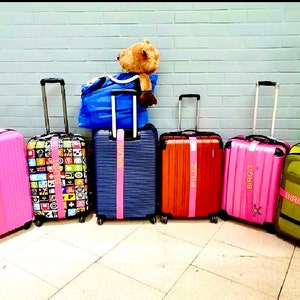 Personalisierter Kofferband bestickter oder bedruckter Gepäckgurt Personalized luggage strapmit Zahlenschloss Sichereres verstellbar Bild 1