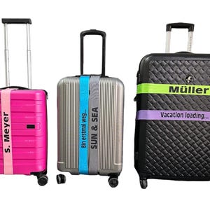 Alça de bagagem personalizada, alça de bagagem com nome, ideia de presente ajustável individualmente, presente de viagem de feriado, aniversário, Dia dos Pais