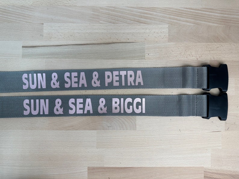 Personalized luggage straps, individually adjustable, printed or embroidered, Gift, Travel, Holiday Bild 7