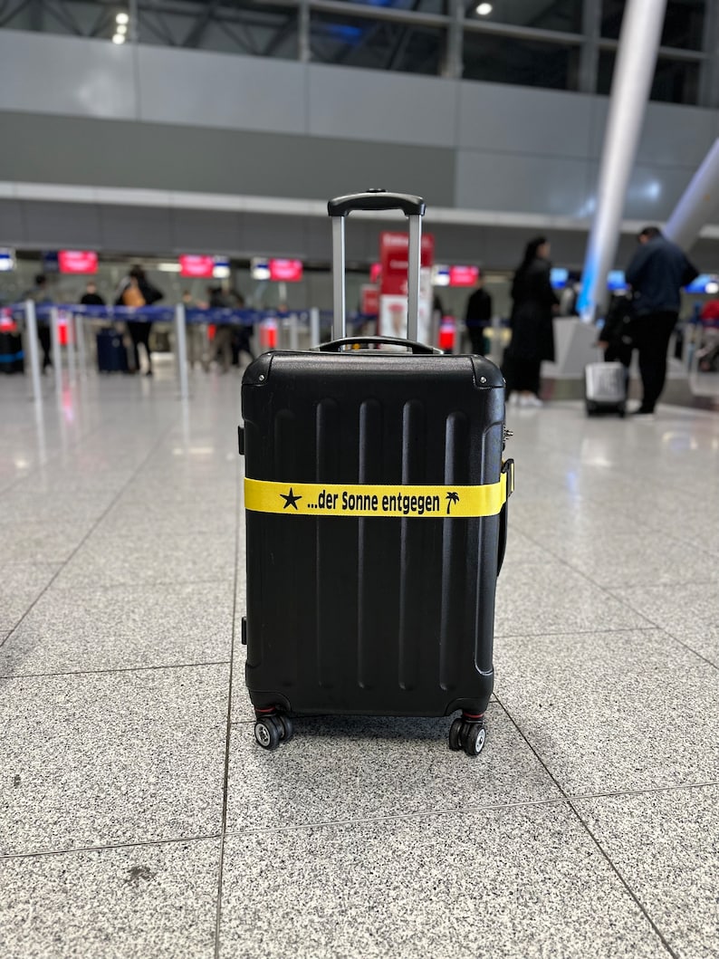 Personalisierter Kofferband Koffergurt bedruckter ICON Gepäckgurt Personalized luggage strap individuell verstellbar sicher, Geschenk, Gift Bild 1