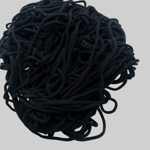 Cotton cord soft 5 mm, colour: black, natural material, non-chemical, organic 100% cotton, High quality, image 4