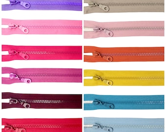 Zipper fermeture éclair zipper from 4 cm to 80 cm, zipper divisible, coarse, versatile high quality for jackets, skirts, trousers