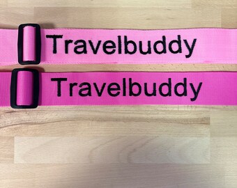 Personalized luggage strap, embroidered or printed luggage strap Personalized luggage strap individually adjustable safe, gift idea