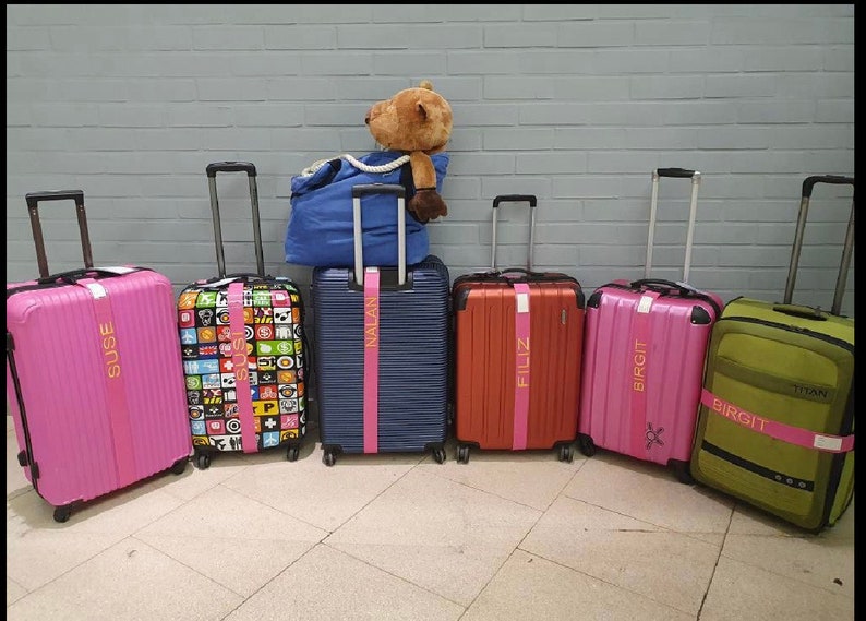 Personalisierter Kofferband Koffergurt bedruckter Gepäckgurt Personalized luggage strap individuell verstellbar sicher, Geschenkidee, Gift Bild 4