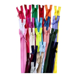High quality plastic zipper Robust smooth running zipper in various colors and sizes from 4cm to 80 cm