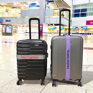 Gepersonaliseerde bagageriem geborduurd of bedrukt bagageriem individueel instelbaar veilig bagageriem cadeau-idee