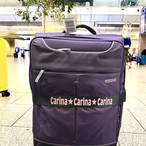 Personalisierter Kofferband bestickter oder bedruckter Gepäckgurt Personalized luggage strapmit Zahlenschloss Sichereres verstellbar Bild 4