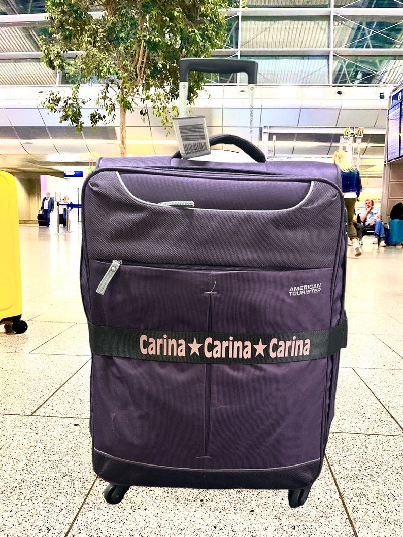 Personalisierter Kofferband bestickter oder bedruckter Gepäckgurt Personalized luggage strapmit Zahlenschloss Sichereres verstellbar Bild 4