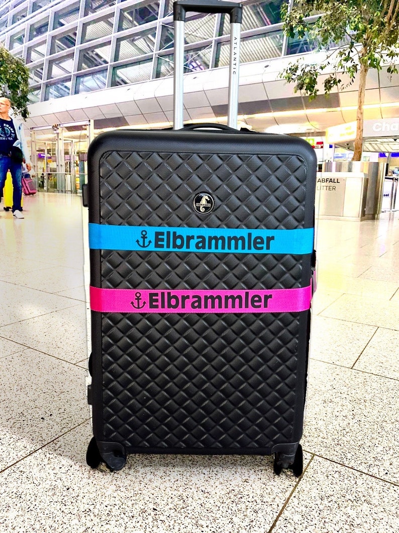 Personalisierter Kofferband Koffergurt bedruckter ICON Gepäckgurt Personalized luggage strap individuell verstellbar sicher, Geschenk, Gift Bild 3