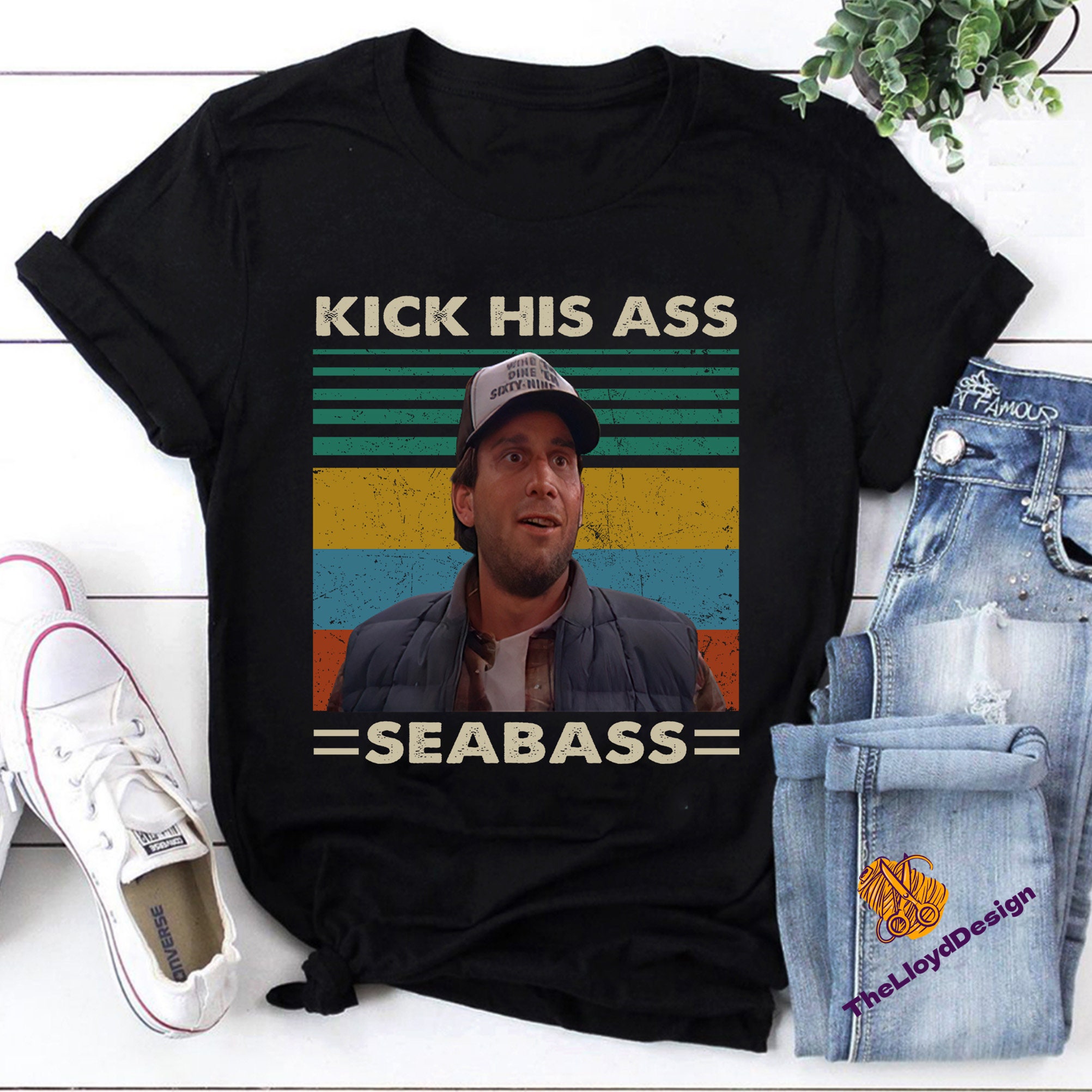 Funny Sea Bass Dumb and Dumber T-Shirt Men's Tee / Black / XL
