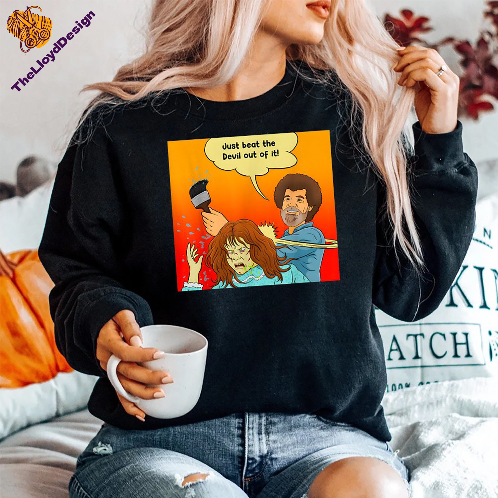 Just Beat The Devil Out Of It T-Shirt, Bob Ross Shirt, Artist Bob