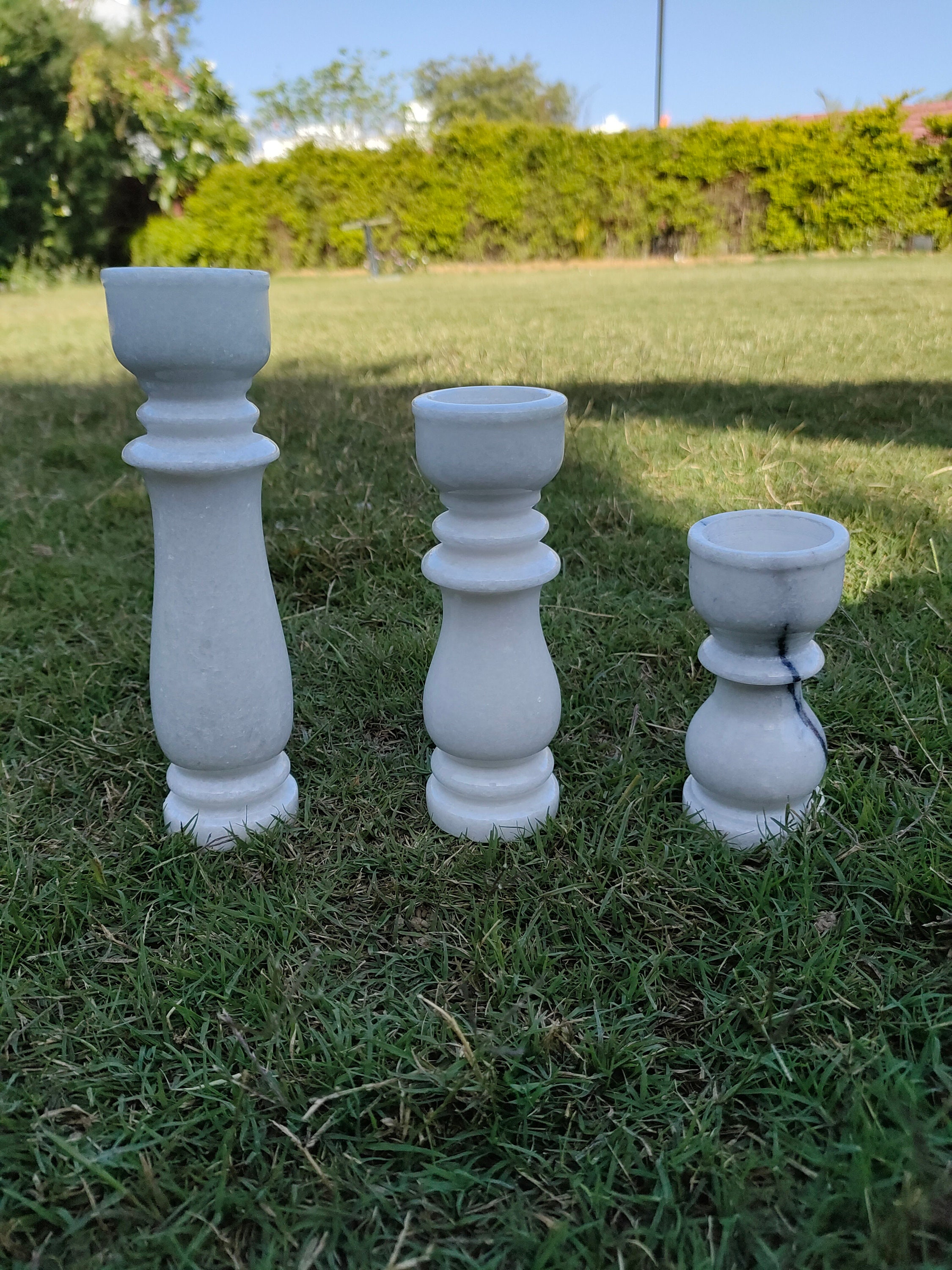 Marble Candle Holder Marble Candle Holder Set of 3 White Etsy