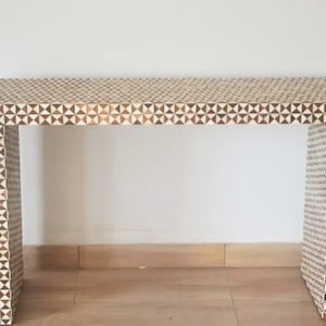 Handmade wooden camel bone inlay table Modern pattern console Desk for Entryway, Study Table, living Room Furniture, study table for child