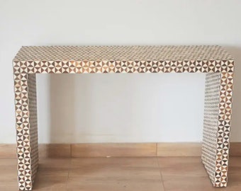 Handgemaakte houten tafel met ingelegd kameelbeen Modern patroon console Bureau voor hal, studeertafel, woonkamermeubilair, studeertafel voor kind