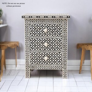 Bone Inlay Bedside Table with Unique Patterns,
Elegant Bone Inlay Bedside Furniture,
Bone Inlay, Nightstand for Modern Homes
Artistic Bone Inlay Bedside Table,
Bone Inlay Nightstand with Carved Details