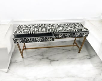 Handgemaakte botten inlegwerk bloemdessin bureau moderne consoletafel voor woonkamer en studeerkamer decoratieve ijdelheid met elegante patronen Nieuwe collectie