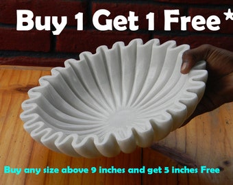 Handcrafted Marble Ruffle Bowl: A Unique and Versatile Addition to Your Home Decor and Gift Collection, Fluted bowl, Marble Decorative bowl