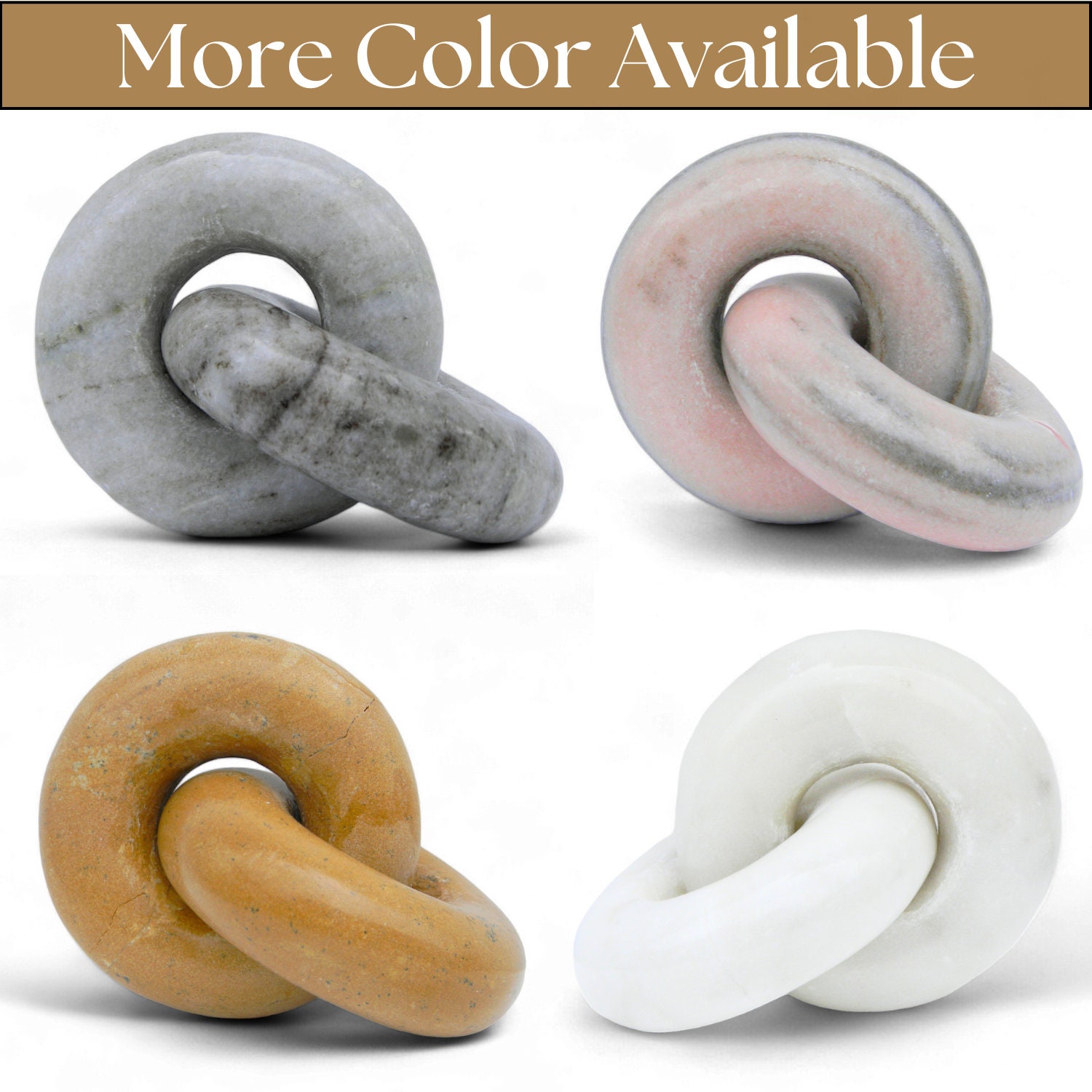 White Marble Chain Link Decor: Modern Bookshelf Knot - Etsy