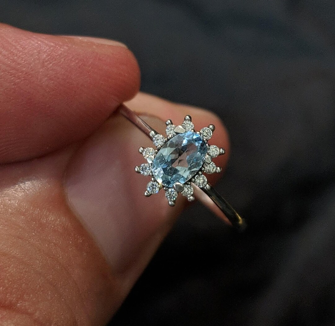 AAA Blue Topaz Zircon, Oval Cut Gemstone, Handmade 925 Sterling Silver ...