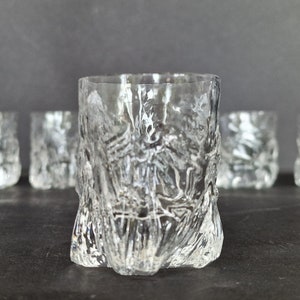 Peill & Putzler pair of &#39;Alaska&#39; shot/schnapps glasses, mid century German ice glass design