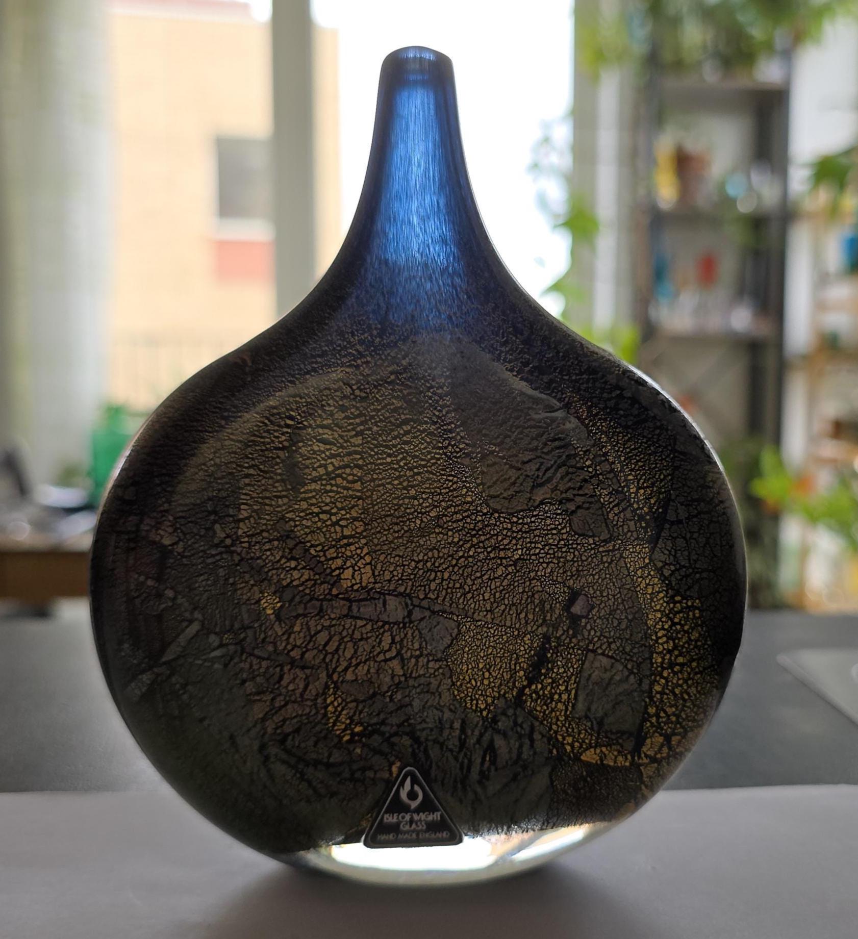 Michael Harris Azurene 'lollipop' Glass Vase for Isle of Wight