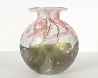 Isle of Wight Glass Very Rare 'orchid' Glass Vase in the 'blue