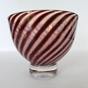 Will Shakspeare candy-striped art/studio glass bowl, signed