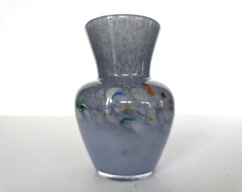 Vintage blue Strathearn small glass vase