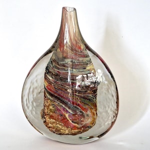 Jarrón de cristal con forma de piruleta o cabeza de pez de Michael Harris para Isle of Wight Studio