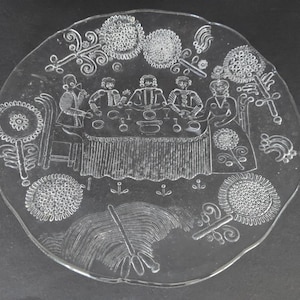 Kosta Boda &#39;Dalom&#39; crystal glass plate designed by Goran Wärff
