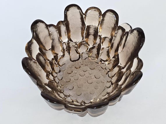 Viking Glass smokey brown bowl, US mid century design
