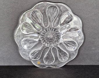 Dartington 'Pansy' crystal platter/cake plate designed by Frank Thrower in original box