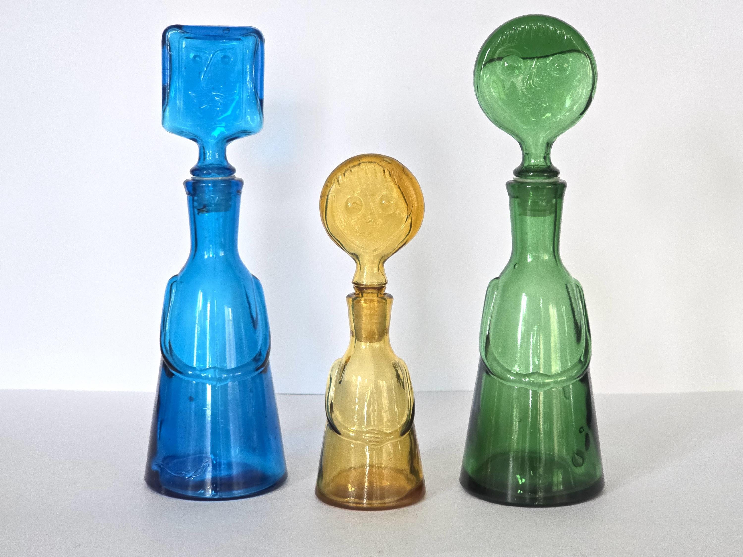 Erik Hoglund エリック ホグラン　People Bottle Kosta Boda Erik Hoglund People Green Glass Decanter – Twin