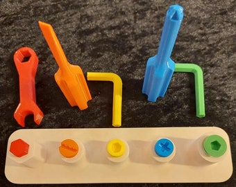 Montessori-schroeftafel – speelgoed voor fijne motoriek, kleurafstemming